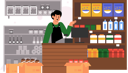 پیش‌نمایش فایل grocery-store-cashier-9775633 از پک خواربار