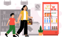 پیش‌نمایش فایل mother-shopping-at-grocery-store-with-son-9775620 از پک خواربار