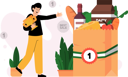 پیش‌نمایش فایل salesperson-promoting-best-selling-product-9775626 از پک خواربار