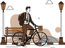 پیش‌نمایش فایل man-cycling-while-having-coffee-10463026 از پک فعالیت‌های دوستداران قهوه