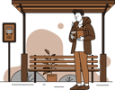 پیش‌نمایش فایل man-waiting-at-bus-stand-while-having-coffee-10463022 از پک فعالیت‌های دوستداران قهوه