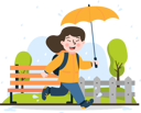 پیش‌نمایش فایل girl-running-in-the-rain-flat-illustration-10772440 از پک فعالیت مهدکودک