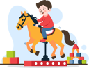 پیش‌نمایش فایل little-boy-riding-on-toy-horse-10772442 از پک فعالیت مهدکودک