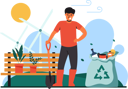 پیش‌نمایش فایل boy-collecting-garbage-in-park-10772411 از پک کمپین محیط‌زیست