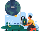 پیش‌نمایش فایل boy-is-charging-battery-with-a-windmill-10772415 از پک کمپین محیط‌زیست