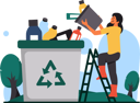 پیش‌نمایش فایل throwing-recyclable-rubbish-10772413 از پک کمپین محیط‌زیست