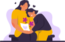 پیش‌نمایش فایل child-hugging-mother-and-giveing-her-flowers-10913427 از پک روز مادر