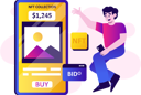 پیش‌نمایش فایل man-buying-pictures-at-nft-shop-11573964 از پک توکن غیرمثلی (NFT)