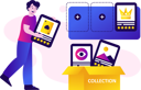 پیش‌نمایش فایل man-displays-his-nft-collection-11573974 از پک توکن غیرمثلی (NFT)