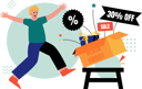 پیش‌نمایش فایل man-getting-30-percentage-shopping-discount-12058935 از پک جمعه سیاه