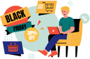 پیش‌نمایش فایل man-getting-black-firday-discount-12058938 از پک جمعه سیاه