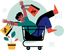 پیش‌نمایش فایل man-hunting-for-discounts-on-trolley-12058937 از پک جمعه سیاه