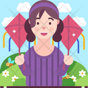 پیش‌نمایش فایل girl-with-kite-2449949 از پک آدم‌های خوشحال
