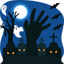 پیش‌نمایش فایل halloween-graveyard-4286334 از پک هالووین