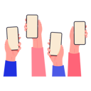 پیش‌نمایش فایل hands-holding-phones-8330190 از پک تلفن‌ها در دست