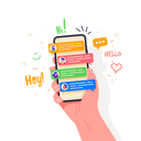 پیش‌نمایش فایل social-media-chatting-8330177 از پک تلفن‌ها در دست