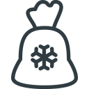 پیش‌نمایش فایل santa-bag-christmas-snowflake از پک آیکون‌های رایگان کریسمس خطی