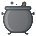 پیش‌نمایش فایل cauldron-halloween-cooking-boil از پک آیکون‌های رایگان هالووین رنگی