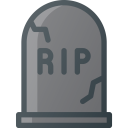 پیش‌نمایش فایل cemetery-rip-grave-stone از پک آیکون‌های رایگان هالووین رنگی