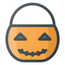 پیش‌نمایش فایل pumpkin-bucket-halloween-jacklantern از پک آیکون‌های رایگان هالووین رنگی