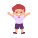 پیش‌نمایش فایل little-cute-boy-standing-while-hands-in-air-8232875 از پک پسر دانش آموز