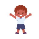 پیش‌نمایش فایل little-cute-boy-standing-while-hands-in-air-8232924 از پک پسر دانش آموز