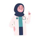 پیش‌نمایش فایل female-doctor-raising-finger-8515817 از پک دکتر زن مسلمان