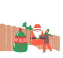 پیش‌نمایش فایل child-decorate-house-yard-with-christmas-statues-of-santa-claus-and-elf-put-them-into-snow-4724495 از پک کریسمس