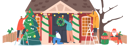 پیش‌نمایش فایل family-decorate-house-for-christmas-4724492 از پک کریسمس