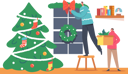 پیش‌نمایش فایل father-with-son-decorate-home-4724479 از پک کریسمس
