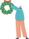 پیش‌نمایش فایل female-hold-festive-xmas-wreath-made-of-spruce-branches-4724496 از پک کریسمس