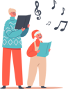 پیش‌نمایش فایل happy-kids-wearing-santa-claus-hats-and-knit-sweaters-singing-christmas-songs-4724424 از پک کریسمس