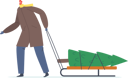 پیش‌نمایش فایل men-in-winter-clothes-pull-sled-with-christmas-tree-4724539 از پک کریسمس