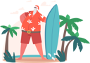 پیش‌نمایش فایل santa-claus-with-surfing-board-at-ocean-beach-4724517 از پک کریسمس