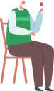 پیش‌نمایش فایل senior-male-sitting-on-chair-holding-wineglass-4724446 از پک کریسمس