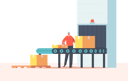 پیش‌نمایش فایل worker-packing-cargo-on-conveyor-belt-4724568 از پک صنعت و تولید