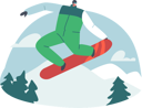 پیش‌نمایش فایل happy-snowboarder-riding-snowboard-by-snow-slopes-at-winter-5154744 از پک ورزشی
