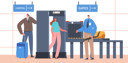پیش‌نمایش فایل airport-terminal-checkpoint-metal-detector-with-traveler-characters-and-baggage-5154851 از پک حمل و نقل