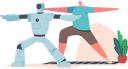 پیش‌نمایش فایل cyborg-and-elderly-woman-characters-doing-exercises-together-5154784 از پک تچنولوگیس