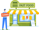 پیش‌نمایش فایل fast-food-cafe-owner-with-closed-sign-5156990 از پک سلامت