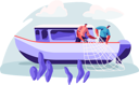 پیش‌نمایش فایل fishermen-catching-fish-using-fishing-net-5170280 از پک سرگرمی‌ها