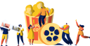 پیش‌نمایش فایل people-watch-movie-using-3d-glasses-5170255 از پک سرگرمی‌ها