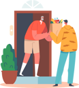 پیش‌نمایش فایل delivery-man-handle-grocery-bag-to-elder-customer-5283433 از پک سالمندان