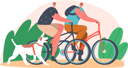پیش‌نمایش فایل elderly-couple-riding-bicycle-in-the-park-with-pet-dog-5283422 از پک سالمندان