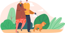 پیش‌نمایش فایل elderly-couple-walking-with-dog-at-park-5283421 از پک سالمندان