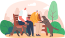 پیش‌نمایش فایل old-couple-playing-with-pet-while-sitting-at-park-5283424 از پک سالمندان
