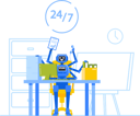 پیش‌نمایش فایل ai-cyborg-customer-care-5286026 از پک ربات‌ها در کسب‌وکار
