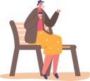 پیش‌نمایش فایل aged-lady-drinking-coffee-while-sitting-on-bench-5531284 از پک سالمندان