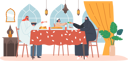 پیش‌نمایش فایل arab-family-having-dinner-together-at-table-5531452 از پک ملیت‌ها