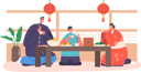 پیش‌نمایش فایل happy-asian-parents-and-kid-having-dinner-at-home-5531437 از پک ملیت‌ها